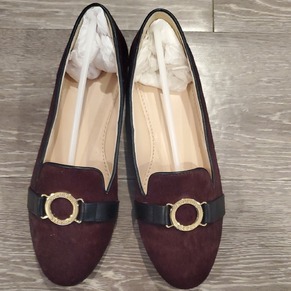 Victoria's Secret Burgundy Flats with Gold Detail
